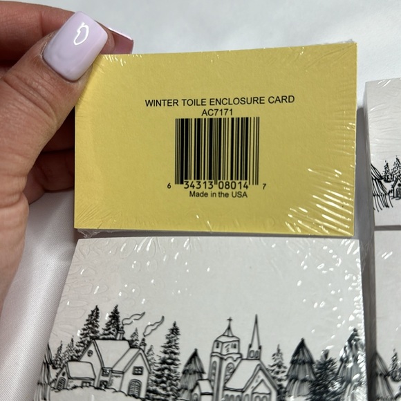 Winter Toile Enclosure Card 3.5x2.25" Pack of 50 - Picture 7 of 7